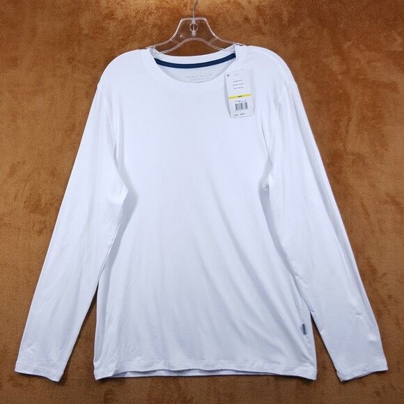 PERRY ELLIS Shirt Mens Small White Pullover Crew Deluxe Touch Soft Comfort - Picture 1 of 8
